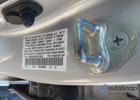 2012 Honda Civic Ex z USA, uszkodzony, nr VIN 19XFB2F88CE021929